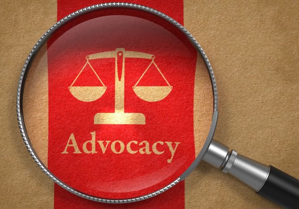 Lawyers with advocacy 