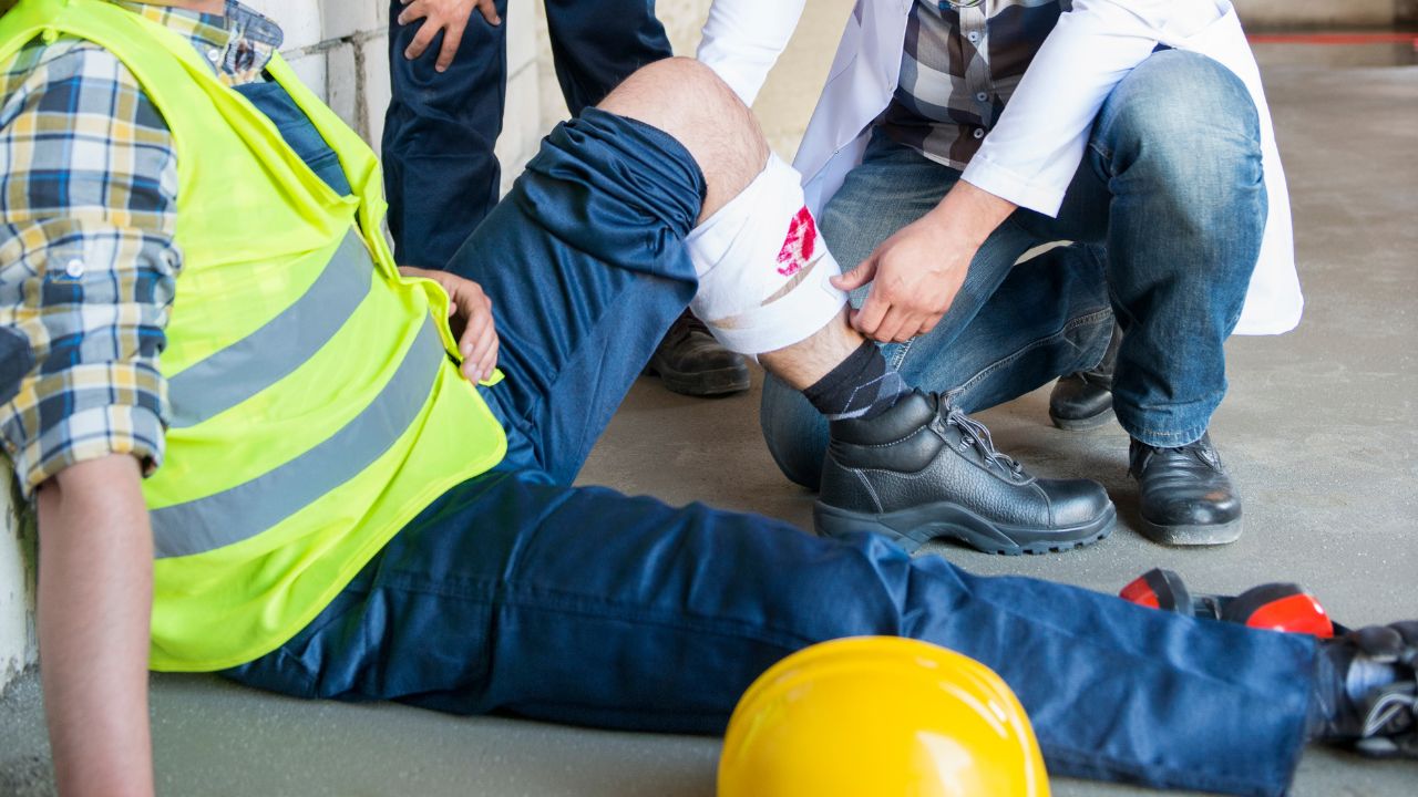 a man injured in the workplace