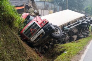 Accident on mountainous road, motor vehicle accident,